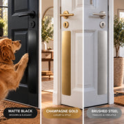 The Door Guard in black, gold and silver finishes
