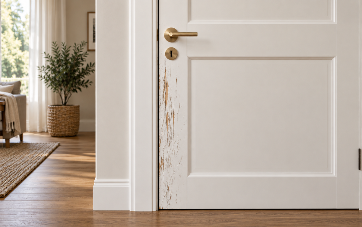Before: scratched door