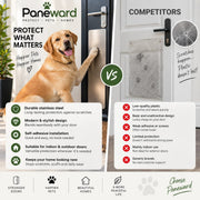 Paneward stainless steel door guard vs plastic competitors